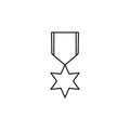 Line vector icon medal, star, gold. Outline vector icon