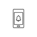 Line vector icon phone, bell, ringtone. Outline vector icon Royalty Free Stock Photo