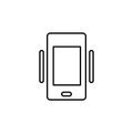 Line vector icon phone, vibrate. Outline vector icon