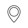 Line vector icon of simple forms of point of location. map pin icon or logo