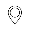 Line vector icon of simple forms of point of location. map pin icon or logo Royalty Free Stock Photo
