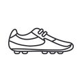 Line vector olympic icon sneakers, strike boots. Sport equipment, success symbol. Athletic competition activity