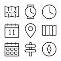 Line vector icons symbols thin