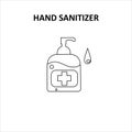 Line Vector illustrator of Hand sanitizers. Alcohol rub sanitizers kill most bacteria, fungi and stop some viruses such as