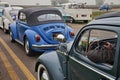 Line of vintage cars Volkswagen Type 1 Beetle Royalty Free Stock Photo