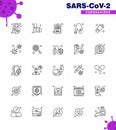 25 line viral Virus corona icon pack such as glove, nasal infection, capsule, disease, illness