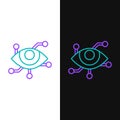 Line Virtual reality icon isolated on white and black background. Colorful outline concept. Vector