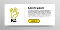 Line Vulcan salute icon isolated on white background. Hand with vulcan greet. Spock symbol. Colorful outline concept