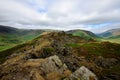 Line of walkers on Helm Crag Royalty Free Stock Photo