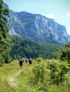 Trekkers in a natural park of Montenegro.