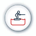 Line Water skiing man icon isolated on white background. Colorful outline concept. Vector Royalty Free Stock Photo