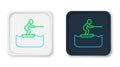 Line Water skiing man icon isolated on white background. Colorful outline concept. Vector Royalty Free Stock Photo