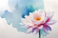 line of watercolor rainbow lily flower on the isolated background, ai art