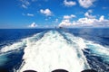 The line wave from crew boat during transfer worker in offshore oiland gas industrail