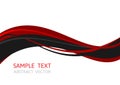 Line wave Red and Black color, abstract vector background with copy space for business, Graphic design Royalty Free Stock Photo