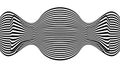 Line waves illusion optical. Black and white seamless horisontal pattern lines vector. Royalty Free Stock Photo