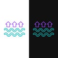 Line Waves of water and evaporation icon isolated on white and black background. Colorful outline concept. Vector Royalty Free Stock Photo
