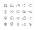 Line Weather Icons Royalty Free Stock Photo