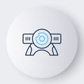 Line Web camera icon isolated on white background. Chat camera. Webcam icon. Colorful outline concept. Vector Royalty Free Stock Photo
