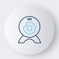 Line Web camera icon isolated on white background. Chat camera. Webcam icon. Colorful outline concept. Vector Royalty Free Stock Photo