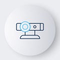 Line Web camera icon isolated on white background. Chat camera. Webcam icon. Colorful outline concept. Vector Royalty Free Stock Photo