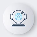 Line Web camera icon isolated on white background. Chat camera. Webcam icon. Colorful outline concept. Vector Royalty Free Stock Photo
