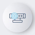 Line Web camera icon isolated on white background. Chat camera. Webcam icon. Colorful outline concept. Vector Royalty Free Stock Photo