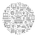 Line web concept for computer science Royalty Free Stock Photo