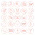 Line Website Development Circle Icons Royalty Free Stock Photo