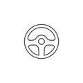 Line wheel steering icon on white background