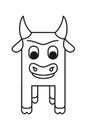 Line white black and white geometric stylized bull