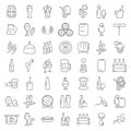 Line wine and beer universal icons set Royalty Free Stock Photo