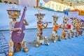 The line of wooden toy musicians, Salzburg, Austria