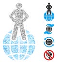 Line World Commander Icon Vector Mosaic