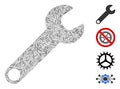 Line Wrench Icon Vector Collage Royalty Free Stock Photo