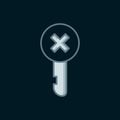 Line Wrong key icon isolated on black background. Flat filled outline style with shadow. Vector Royalty Free Stock Photo