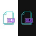 Line XLS file document. Download xls button icon isolated on white and black background. Excel file symbol. Colorful Royalty Free Stock Photo