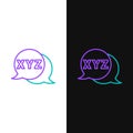 Line XYZ Coordinate system icon isolated on white and black background. XYZ axis for graph statistics display. Colorful