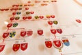 Lineage chart showing heraldic devices Royalty Free Stock Photo