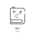 Linear abc icon from Education outline collection. Thin line abc vector isolated on white background. abc trendy illustration Royalty Free Stock Photo