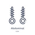 Linear abdominal exercises icon from Gym and fitness outline collection. Thin line abdominal exercises icon isolated on white