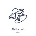 Linear abduction icon from Astronomy outline collection. Thin line abduction vector isolated on white background. abduction trendy