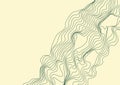 Linear abstraction. Background of smooth wavy lines