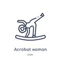 Linear acrobat woman icon from Ladies outline collection. Thin line acrobat woman icon isolated on white background. acrobat woman