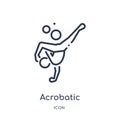 Linear acrobatic icon from Magic outline collection. Thin line acrobatic icon isolated on white background. acrobatic trendy