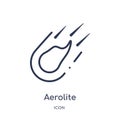 Linear aerolite icon from Astronomy outline collection. Thin line aerolite vector isolated on white background. aerolite trendy Royalty Free Stock Photo