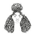 Linear African American girl. African American hairstyle. Beauty and fashion