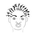 Linear African American girl. African American hairstyle. Beauty and fashion