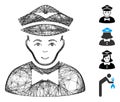 Linear Airline Steward Vector Mesh