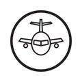 Linear Airplane icon - vector iconic design